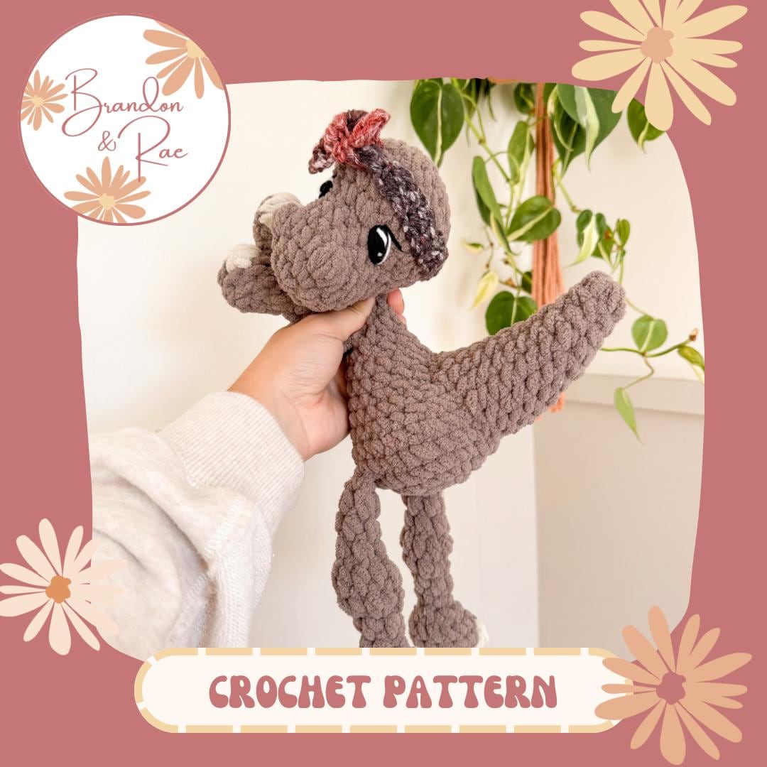 30 Brontosaurus Crochet Patterns for Cute Dino Gifts, Nursery Decor, and Plushies 25 Bonnie the Brontosaurus Crochet Pattern: Dinosaur Snuggler Plushie