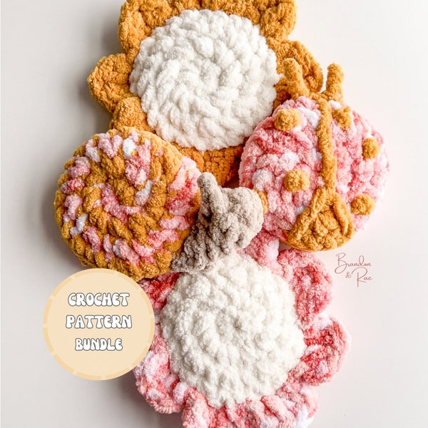 Garden Boo Boo Buddies Crochet Pattern Bundle | Ice Pack Cover | Kids Ice Pack | Crochet Flower | Crochet Ladybug | Crochet Snail