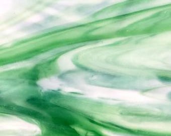 Wissmach COE 96 glass - Green / White Prisma
