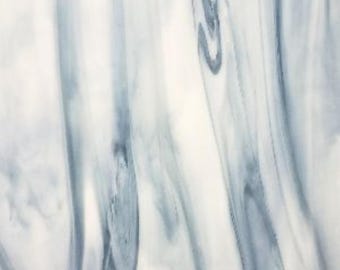 Wissmach COE 96 glass - White / Steel Blue Prisma