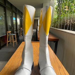 Gele Ranger Boots Cosplay Kostuum Laarzen Schoenen Custom Made
