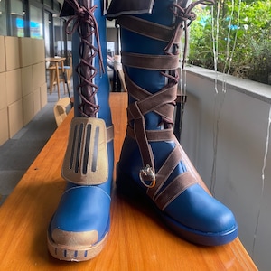 Vi Cosplay Kostuumlaarzen Schoenen Custom Made Blauw