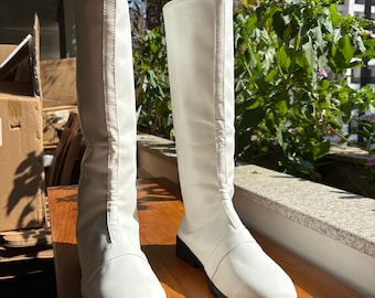 Botas de Ranger Blanco en el Espacio, zapatos de disfraz de cosplay hechos a medida
