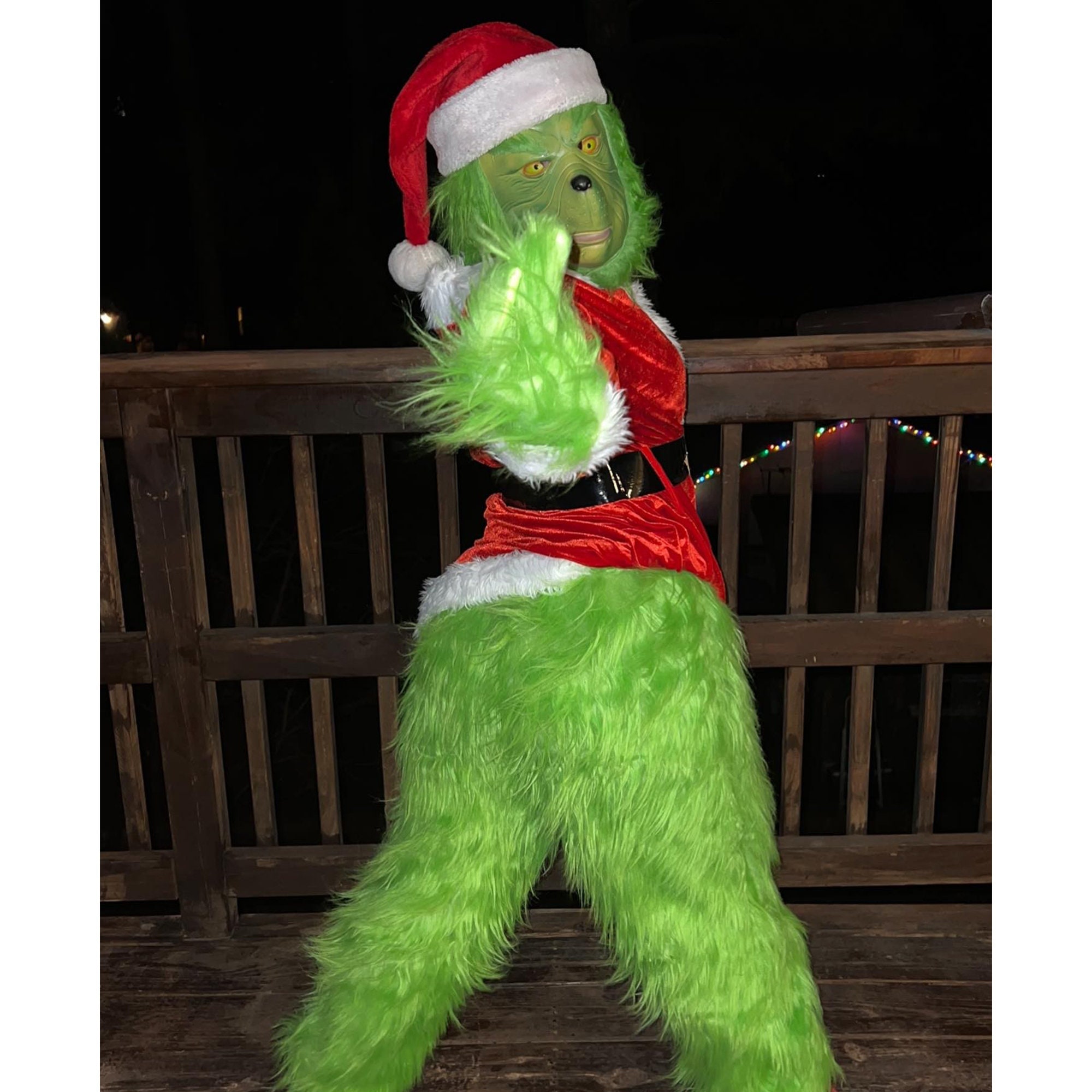 Christmas Green Big Monster Furry Costume for Unisex Adult & Kids Santa  Costume With Props Christmas Cosplay Gronch Costume -  Finland