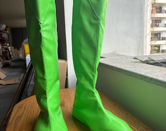 Botas verdes de cosplay para hombre, botas de disfraz para mujer, zapatos hechos a medida