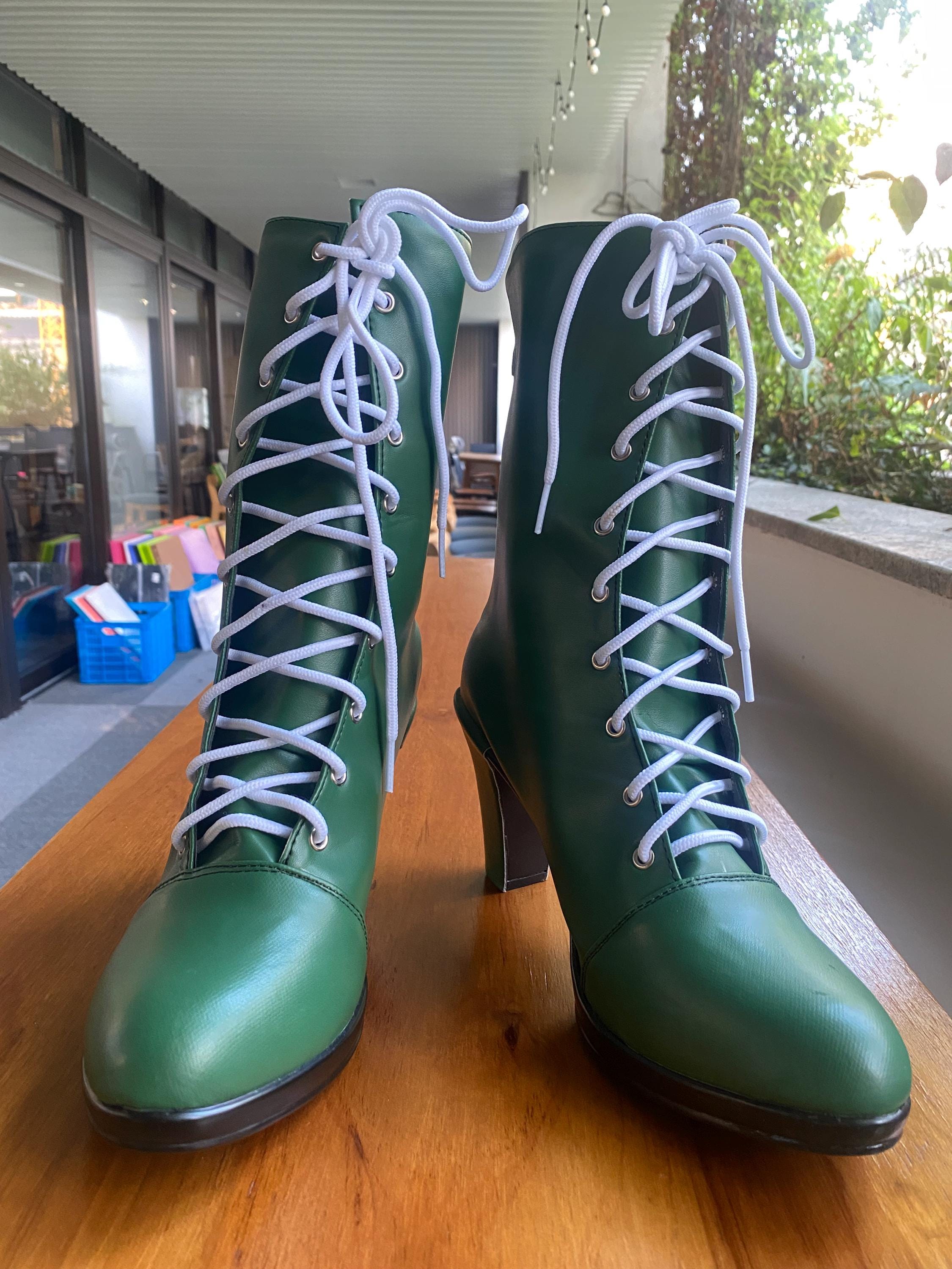 Sailor Jupiter (Makoto Kino) Cosplay Boots - Green PU Leather Knee-High Costume Boots For Halloween & Conventions