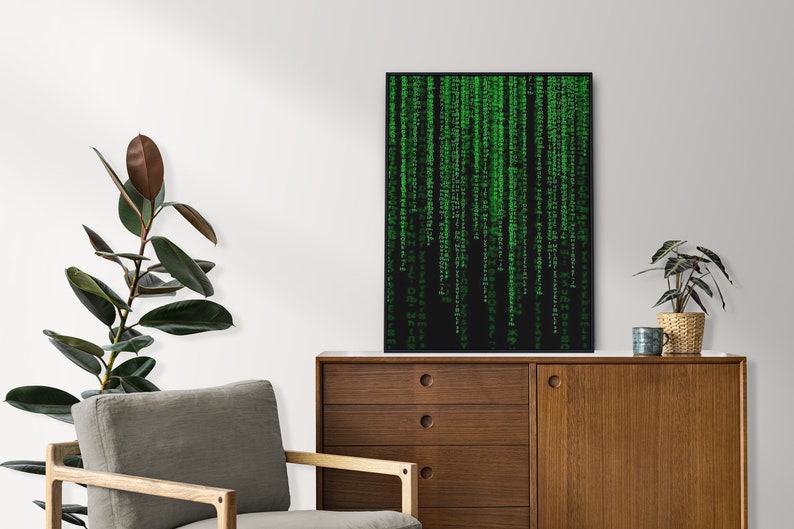 Matrix Code Canvas Poster, Binary Code Wall Art, Film Decor image 7