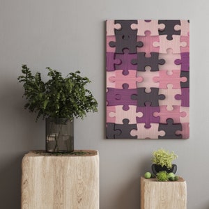 Rosa und Schwarz Puzzle Leinwand, Be Unterschiedliche Abstrakte Leinwand Kunst, Großes Puzzle Foto Abstrakte Wandkunst Puzzle-Liebhaber Geschenk Puzzle Print
