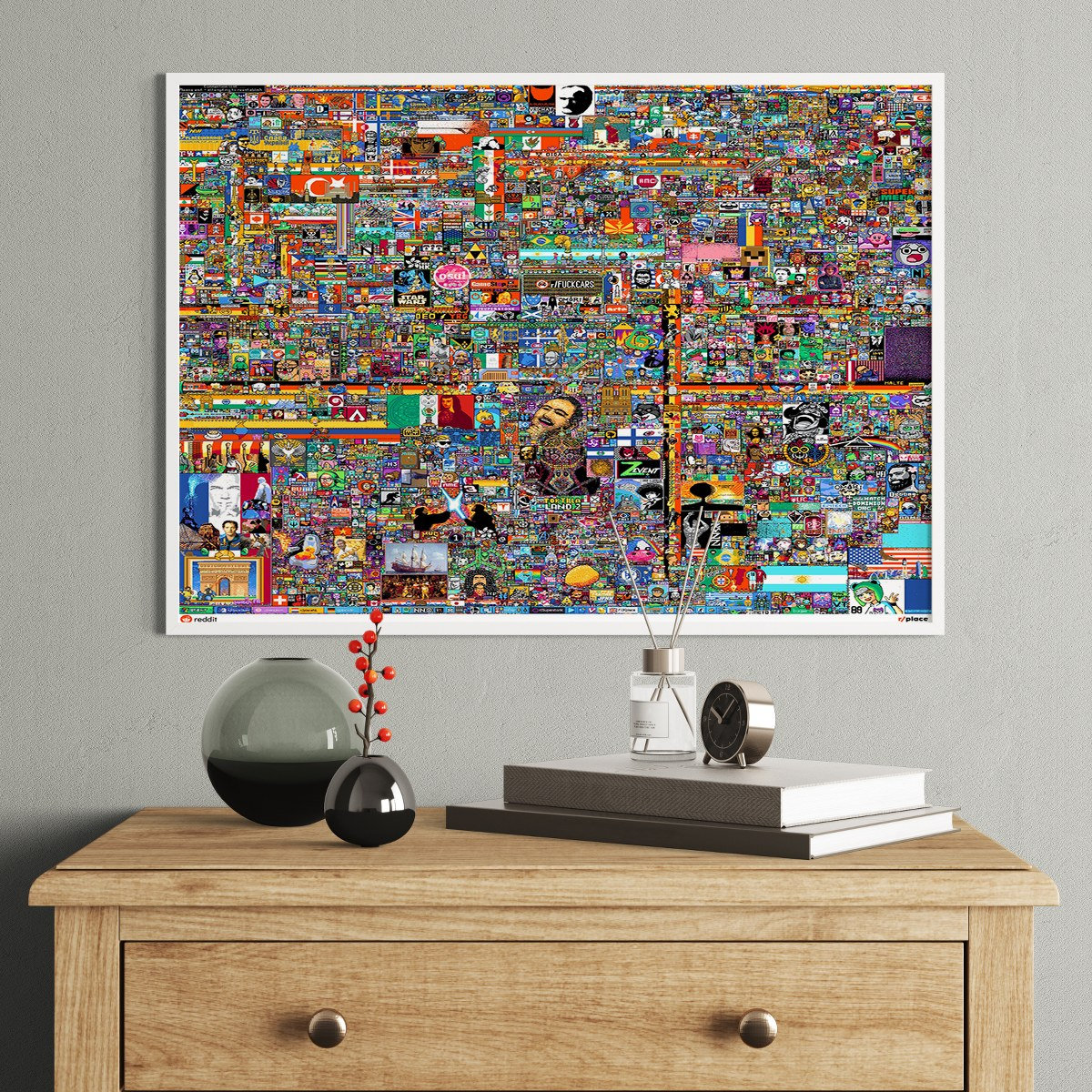 R Place Reddit 2022 Final Image Canvas Reddit Canvas Wall Etsy