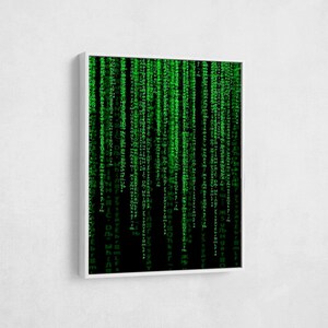Matrix Code Canvas Poster, Binary Code Wall Art, Film Decor image 4