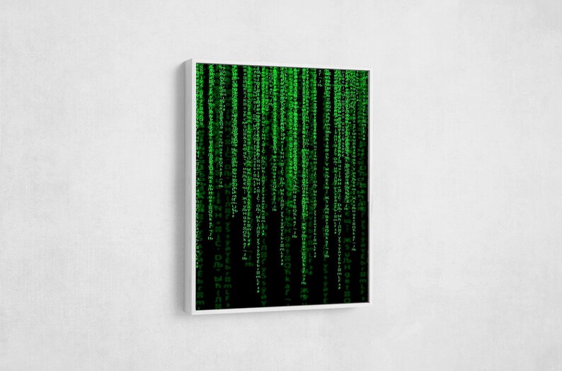 Matrix Code Canvas Poster, Binary Code Wall Art, Film Decor image 4