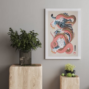 Dragon Canvas Print, Japanese Dragon Wall Decor, Huge Canvas Wall Art, Japanese Art, Dragon Wall Art, Japanese Dragon Art Print, Dragon Art