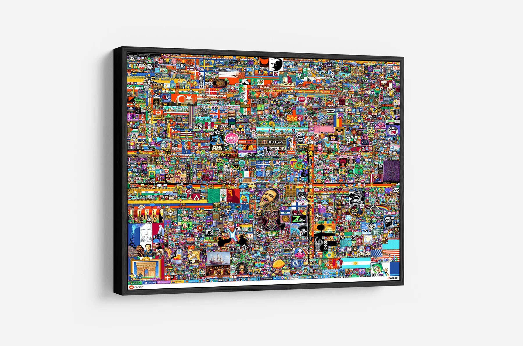 R Place Reddit 2022, Final Image Canvas, Reddit Canvas, Wall Art, Pixel