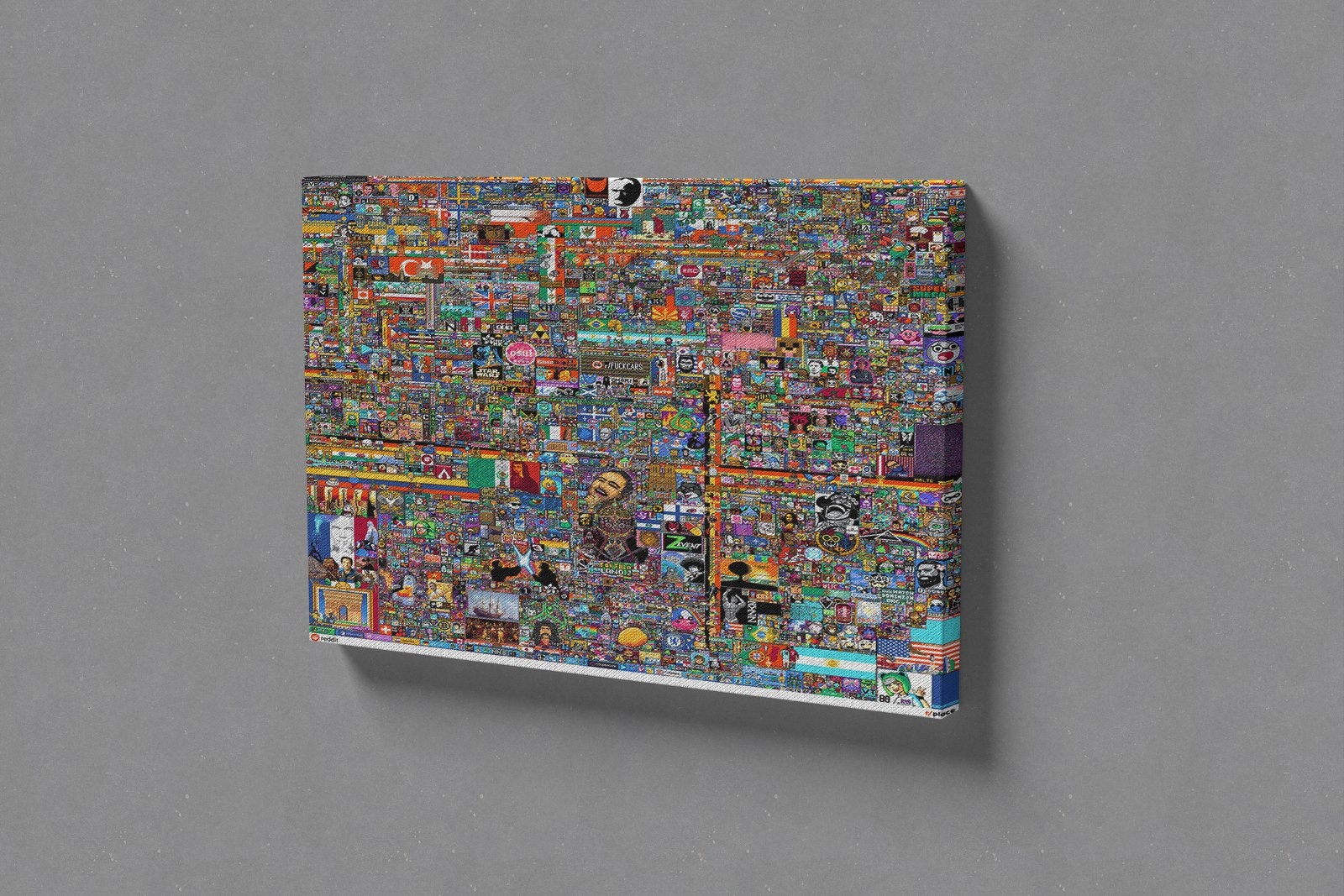 R Place Reddit 2022, Final Image Canvas, Reddit Canvas, Wall Art, Pixel