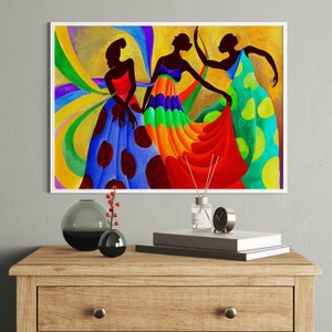 African Canvas Art, Ethnic Canvas, African Wall Art, South African Art, Large Canvas Print, African Dancer Art, Colorful African Canvas Gift