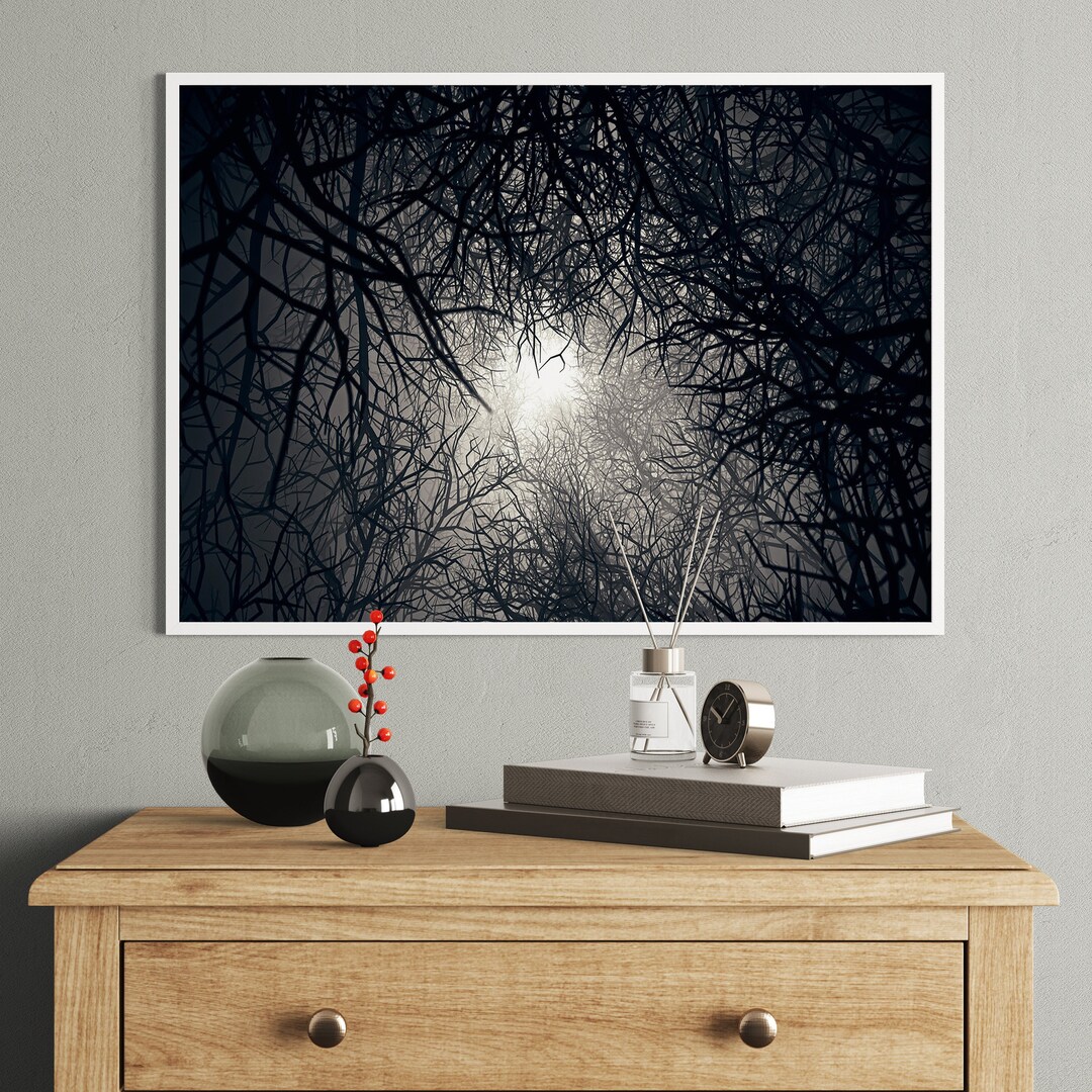 XXMWallArt Leinwanddruck „Goldener Wald“ – 50x100 Cm, Abstrakt, Moderne Wandkunst Für Wohnzimmer & Büro
