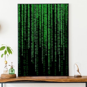 Matrix Code Canvas Poster, Binary Code Wall Art, Film Decor image 8