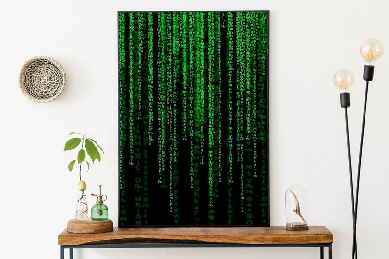 Matrix Code Canvas Poster, Binary Code Wall Art, Film Decor image 8