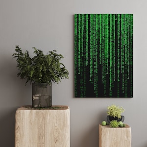 Matrix Code Canvas Poster, Binary Code Wall Art, Film Decor image 5
