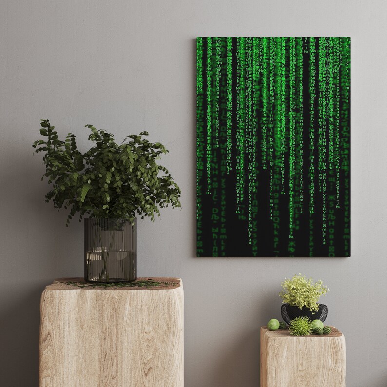Matrix Code Canvas Poster, Binary Code Wall Art, Film Decor image 5