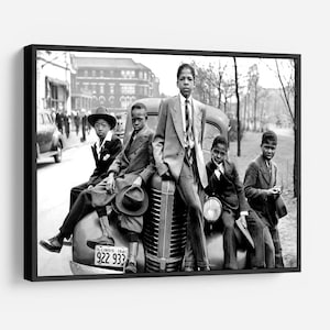 African American Photo Canvas, Three Boys on Car Wall Art, Easter Morning, South Side Chicago, Black Art, Russell Lee Photographer Poster
