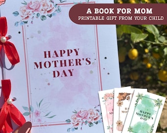 Mors dag utskrivbar bok | Barnaktivitet | DIY-present | Allt om min mamma | Direkt nedladdning