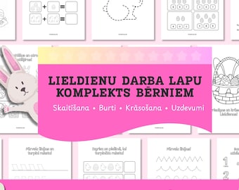 Lieldienu darba lapu komplekts bērniem (30+ lapas) / Printējamas aktivitātes / Pirmsskola un sākumskola