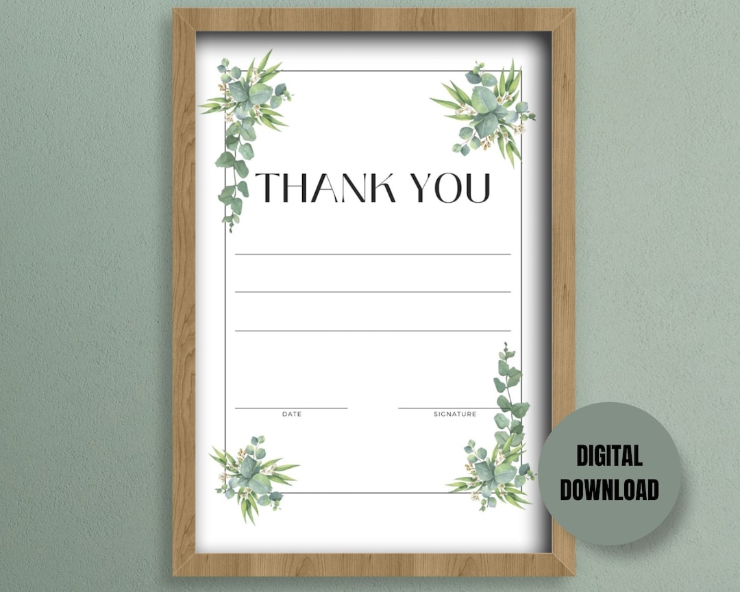 Printable Blank Thank You Appreciation Certification Paper Template
