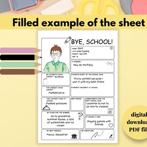 Printable Preschool Children '' Bye, School !'' Worksheet, School ...
