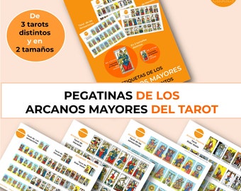 Pegatinas 22 Arcanos Mayores Tarot Rider Waite,  Marsella y de las Sensaciones, en 2 tamaños distintos, imprimibles . Descarga instantánea