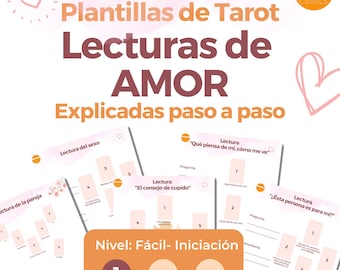 Lecturas de Amor de Tarot- Nivel 1 – Plantillas de 5 lecturas distintas, explicadas paso a paso