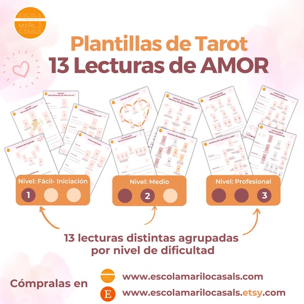 13 Lecturas de Amor de Tarot- Plantillas de las lecturas