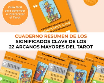 ARCANOS MAYORES  -Cuaderno resumen de los significados clave de los 22 Arcanos Mayores del Tarot- Aprende de forma muy fácil a leer el tarot
