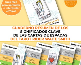 ESPADAS Cuaderno resumen de los significados clave de las cartas de Espadas del Tarot Rider Waite Smith- Aprender Tarot es muy fácil