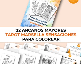 Cartas del Tarot Marsella de las Sensaciones para colorear, y hojas de notas para cada carta.