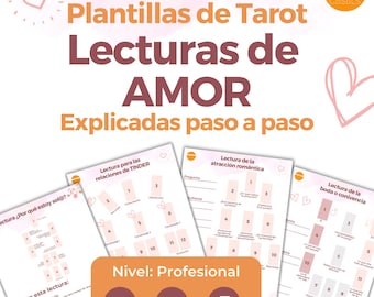 Lecturas de Amor de Tarot- Nivel 3 – Plantillas de 4 lecturas distintas, explicadas paso a paso