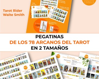 Pegatinas 78 Arcanos del Tarot Tarot Rider Waite,  en 2 tamaños distintos, imprimibles. Descarga instantánea en archivo pdf