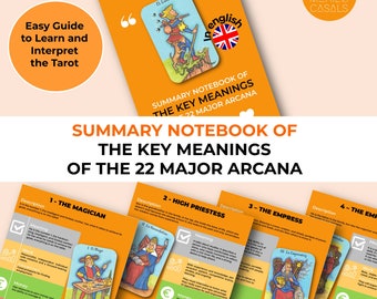 Summary notebook of the key meanings of the 22 Major Arcana of the Tarot - Learn to read the tarot very easily.