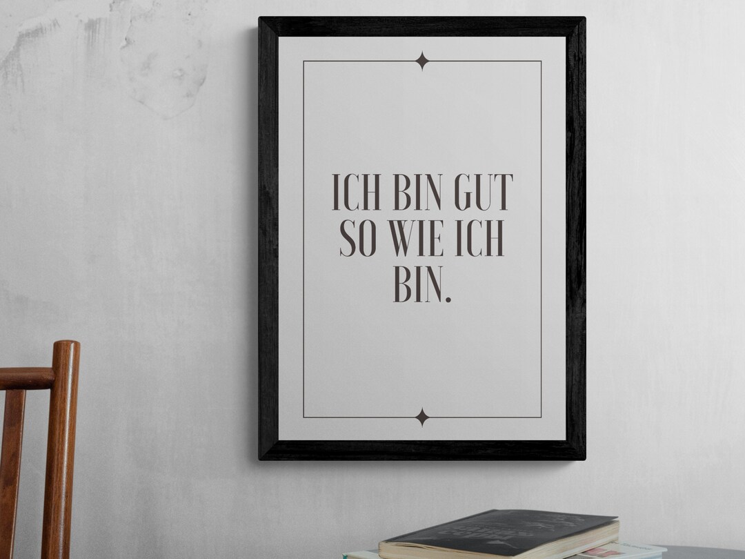 Selbstliebe Poster Ich Bin Gut so Wie Ich Bin - Etsy