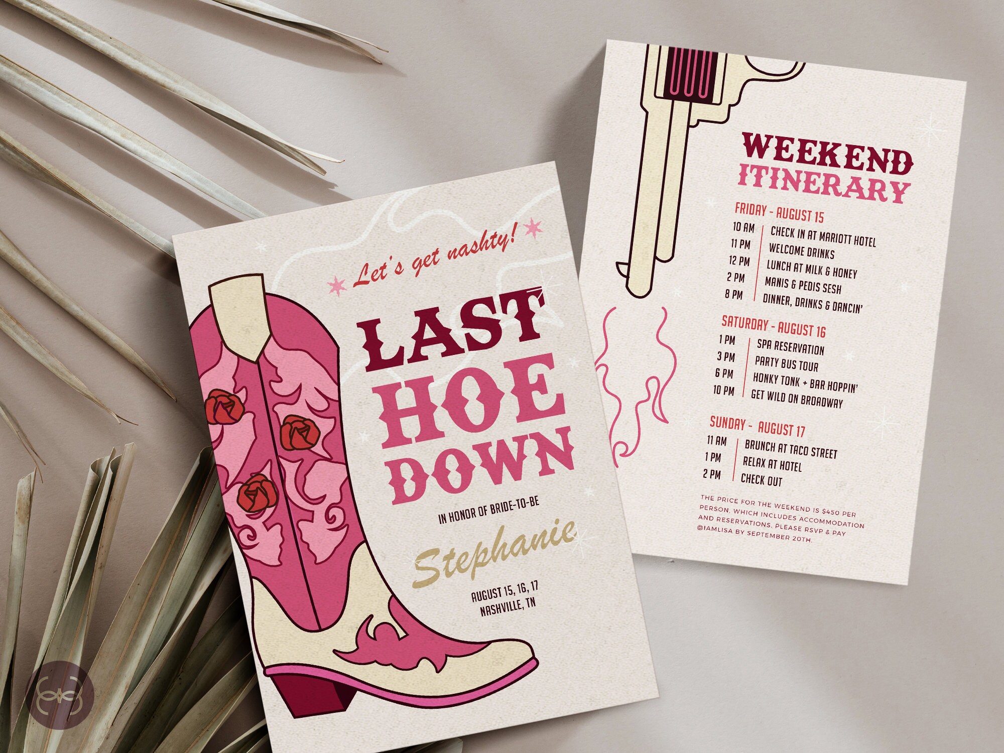 Nashville Bachelorette Last Hoe Down Invitation Template Etsy Il Fullxfull.4662735647 Edl1