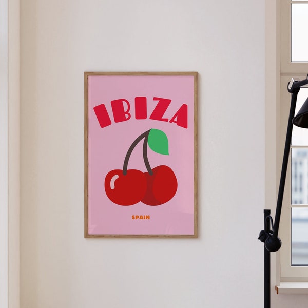 Ibiza Poster | Travel (Reise-Drucke, Reiseposter, Ibiza Kirsche, Ibiza Poster, Ibiza Print, Pacha Ibiza, Amnesia, DC10, Ushuaia, Kirsche)