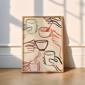 Cuppa Print | 5 Colours | Kitchen (Cuppa, Brew, Funky Coffee Prints, Pantry, Latte, Espresso, Wholesome, Cute, Kitchen, Tea, Mugs, Cafe)