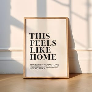 This Feels Like Home Print | 2 Colours | Typography (Home Decor, Home Sweet Home, Wall Print, Home Gift, Home Print, Porch, Kitchen, Cute)