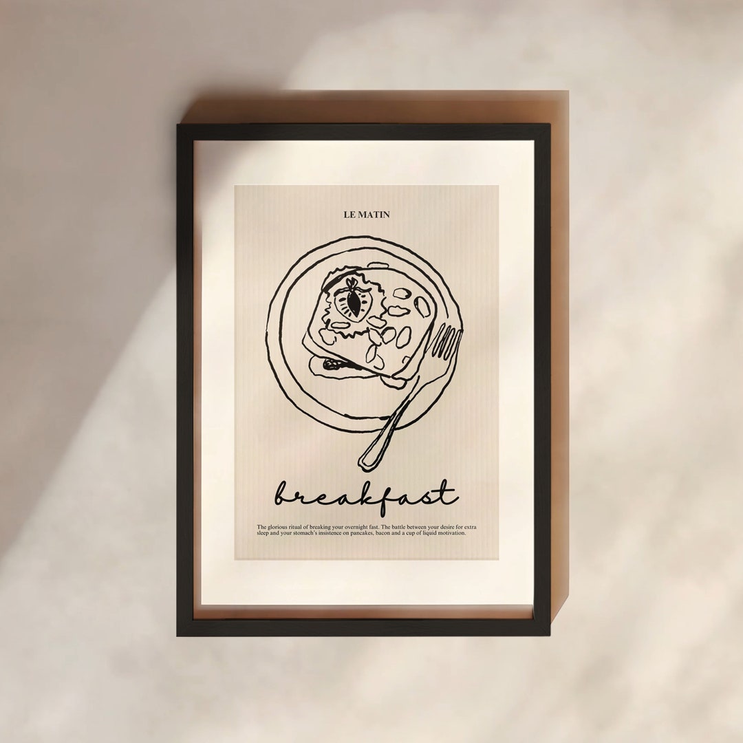 Breakfast Print Morning Breakfast Print 3 Colours Kitchen kitchen Poster, Wall ...