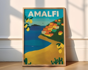Amalfi Print Travel (Travel Prints, Italy, Sicily, Amalfi Coast Print, Poster, Wall Art, Home Decor, Europe, Italian, Lemon, Sun, Summer)