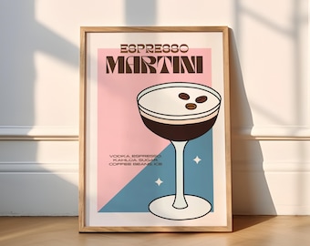 Espresso Martini Print | Cocktails (Kitchen Print, Kitchen Poster, Espresso Martini, Coffee, Cocktail, Minimal, Cute, Latte, Bar, Funky)