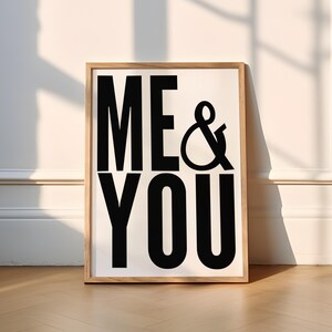 Ich & Du Druck | 3 Farben | Typografie (Love Print, Lounge, Wohnzimmer, Küche, Schlafzimmer, Poster, Wandkunst, Galeriewand, Partner, Frau)