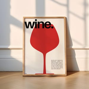 Impresión de vino / Cocina (Impresiones de vino, Regalo de vino, Vino tinto, Bebidas, Salud, Cóctel, Póster de cocina, Regalo para amantes del vino, Minimalista, Vintage, Arte)