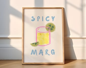 Spicy Marg Print | Cocktails (Cocktail Poster, Cocktail Print, Cocktail Prints, Margarita Poster, Margarita Print, Margarita, Kitchen Art)
