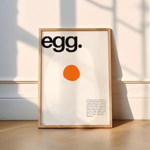 Stampa di uova / Cucina (amante delle uova, fritte, bollite, in camicia, strapazzate, colazione, pranzo, poster da cucina, arte murale, divertente, retrò, carino, mattina)